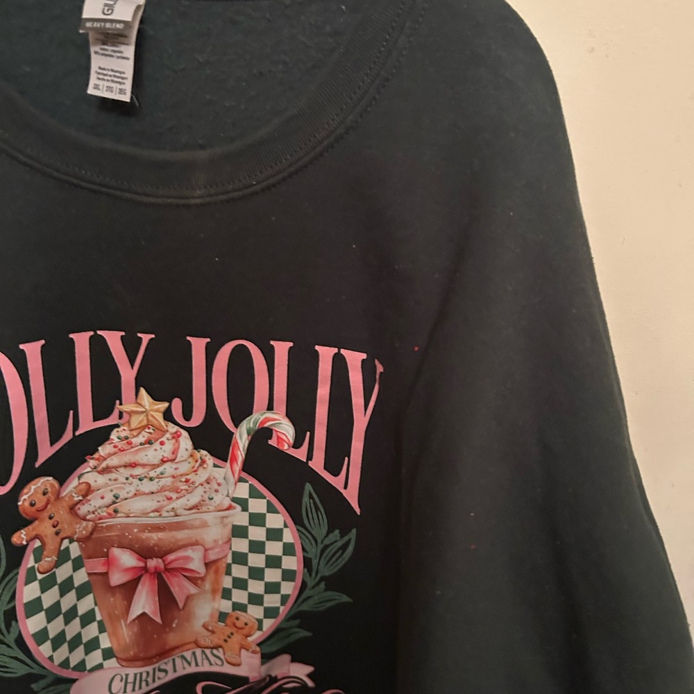Gildan crew sweatshirt in forest green, like new, sz 3x, fits true . - Picture 3 of 9